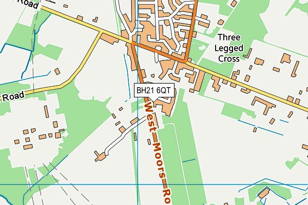 BH21 6QT map - OS VectorMap District (Ordnance Survey)