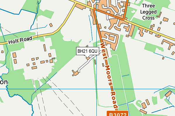 BH21 6QU map - OS VectorMap District (Ordnance Survey)