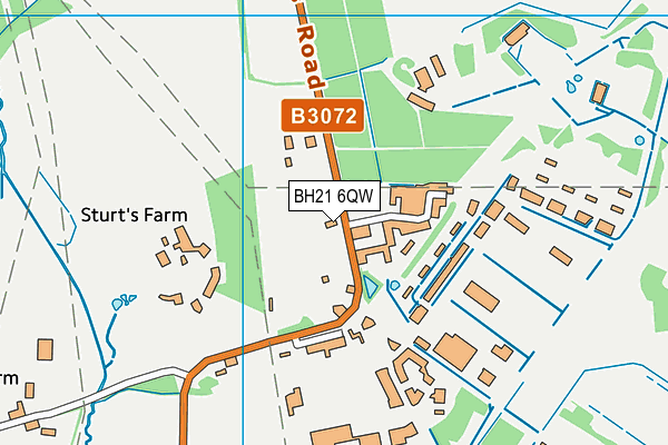 BH21 6QW map - OS VectorMap District (Ordnance Survey)