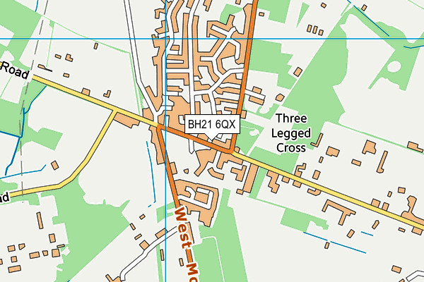 BH21 6QX map - OS VectorMap District (Ordnance Survey)