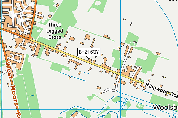 BH21 6QY map - OS VectorMap District (Ordnance Survey)