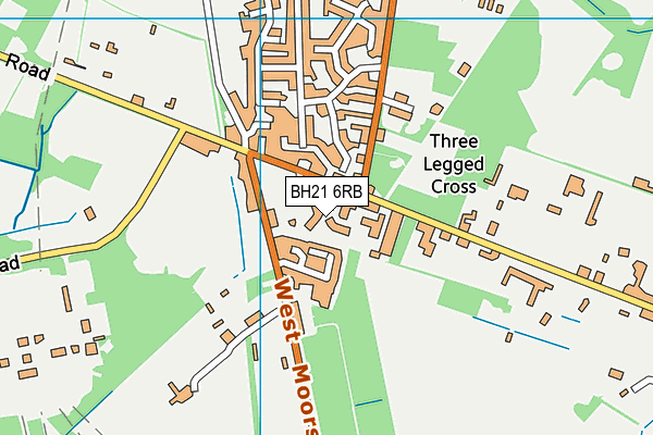BH21 6RB map - OS VectorMap District (Ordnance Survey)