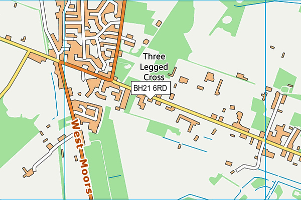 BH21 6RD map - OS VectorMap District (Ordnance Survey)