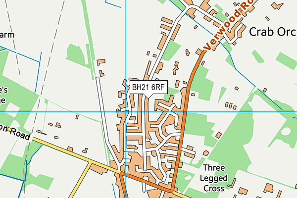 Three Legged Cross First and Nursery School map (BH21 6RF) - OS VectorMap District (Ordnance Survey)