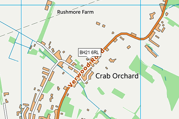 BH21 6RL map - OS VectorMap District (Ordnance Survey)
