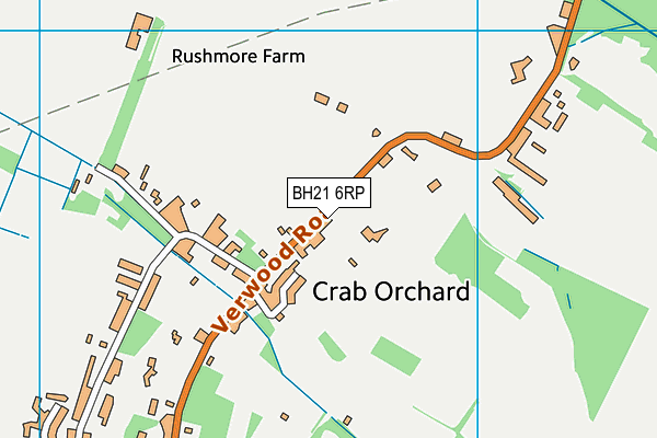 BH21 6RP map - OS VectorMap District (Ordnance Survey)