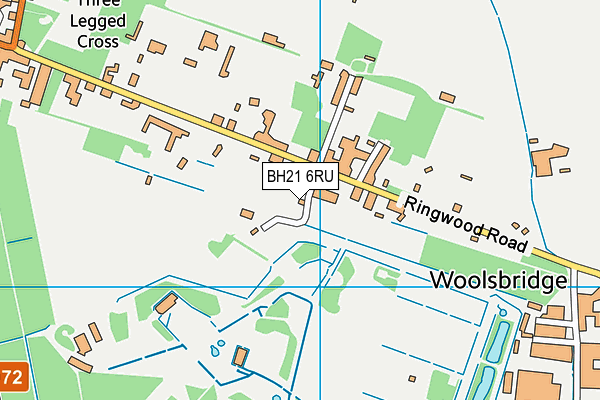 BH21 6RU map - OS VectorMap District (Ordnance Survey)