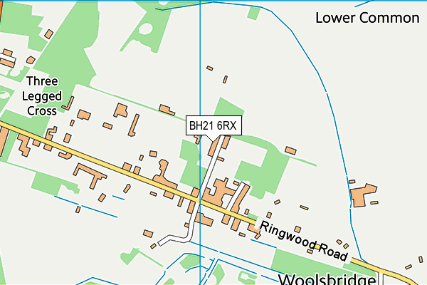 BH21 6RX map - OS VectorMap District (Ordnance Survey)