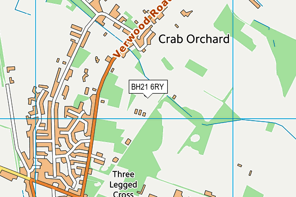 BH21 6RY map - OS VectorMap District (Ordnance Survey)