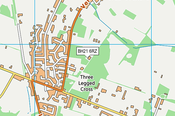 BH21 6RZ map - OS VectorMap District (Ordnance Survey)