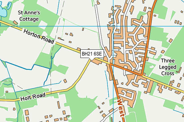 BH21 6SE map - OS VectorMap District (Ordnance Survey)