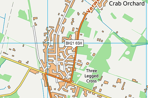 BH21 6SH map - OS VectorMap District (Ordnance Survey)