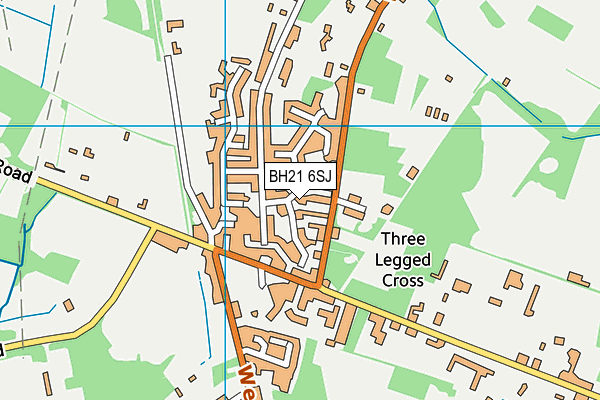 BH21 6SJ map - OS VectorMap District (Ordnance Survey)