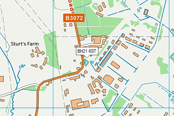 BH21 6ST map - OS VectorMap District (Ordnance Survey)
