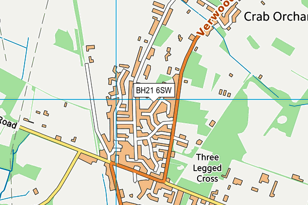 BH21 6SW map - OS VectorMap District (Ordnance Survey)