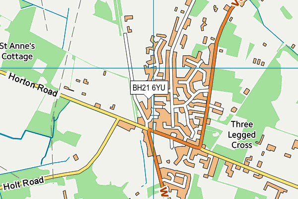 BH21 6YU map - OS VectorMap District (Ordnance Survey)
