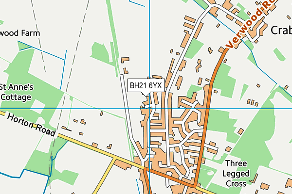 BH21 6YX map - OS VectorMap District (Ordnance Survey)