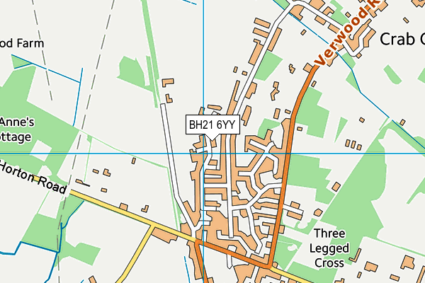 BH21 6YY map - OS VectorMap District (Ordnance Survey)