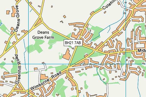 St Michaels Middle School map (BH21 7AB) - OS VectorMap District (Ordnance Survey)