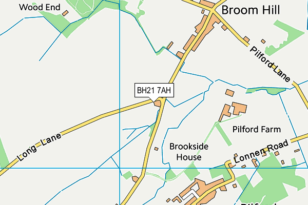BH21 7AH map - OS VectorMap District (Ordnance Survey)