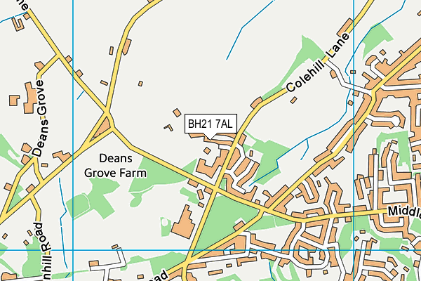 BH21 7AL map - OS VectorMap District (Ordnance Survey)