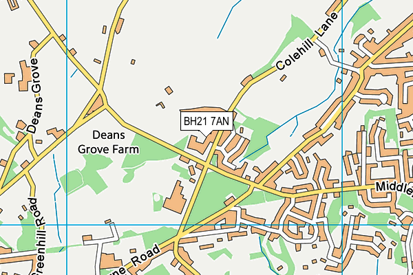 BH21 7AN map - OS VectorMap District (Ordnance Survey)