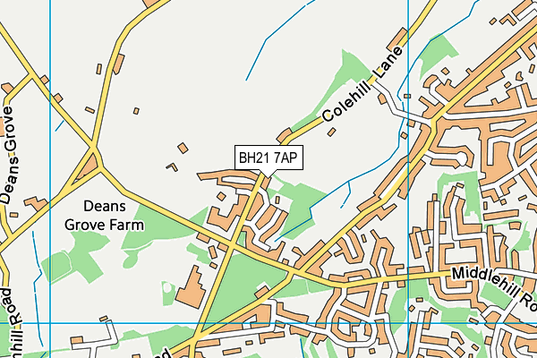 BH21 7AP map - OS VectorMap District (Ordnance Survey)