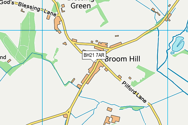 BH21 7AR map - OS VectorMap District (Ordnance Survey)