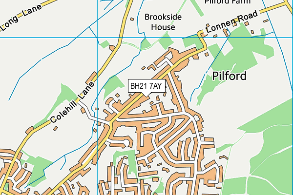 BH21 7AY map - OS VectorMap District (Ordnance Survey)