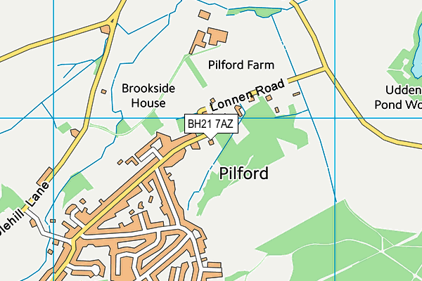 BH21 7AZ map - OS VectorMap District (Ordnance Survey)