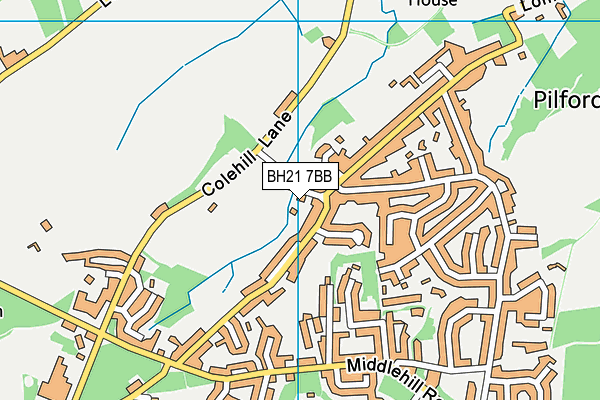 BH21 7BB map - OS VectorMap District (Ordnance Survey)