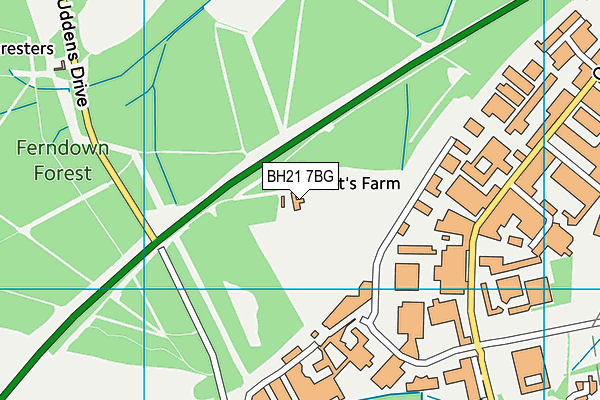 BH21 7BG map - OS VectorMap District (Ordnance Survey)