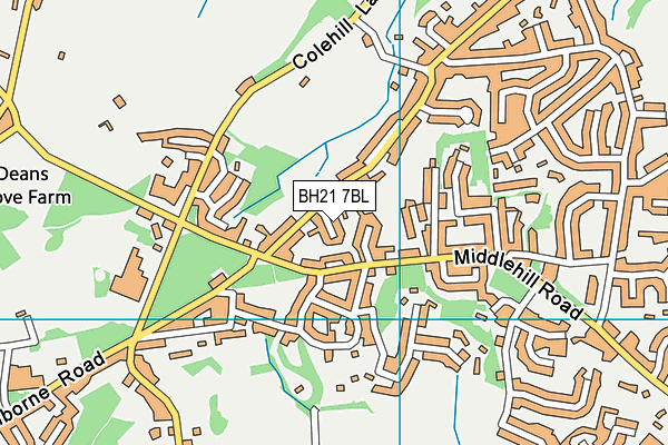 BH21 7BL map - OS VectorMap District (Ordnance Survey)