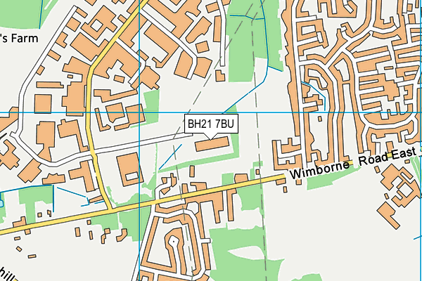 BH21 7BU map - OS VectorMap District (Ordnance Survey)
