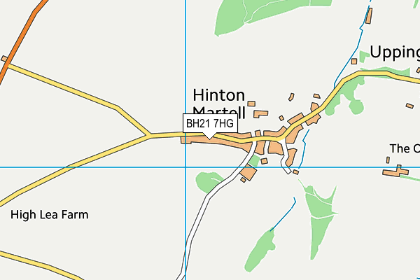 BH21 7HG map - OS VectorMap District (Ordnance Survey)