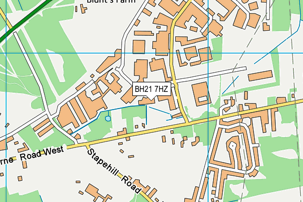 BH21 7HZ map - OS VectorMap District (Ordnance Survey)