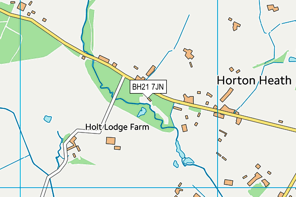 BH21 7JN map - OS VectorMap District (Ordnance Survey)