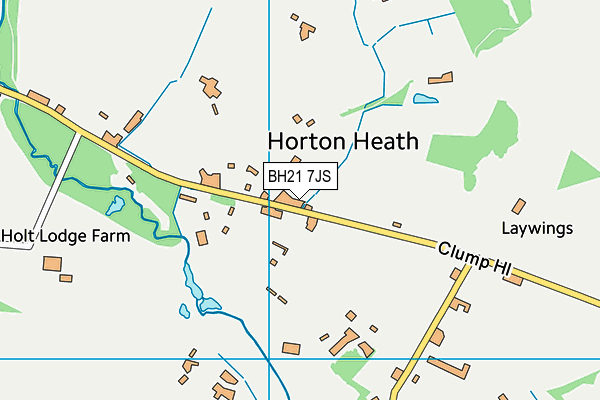 BH21 7JS map - OS VectorMap District (Ordnance Survey)