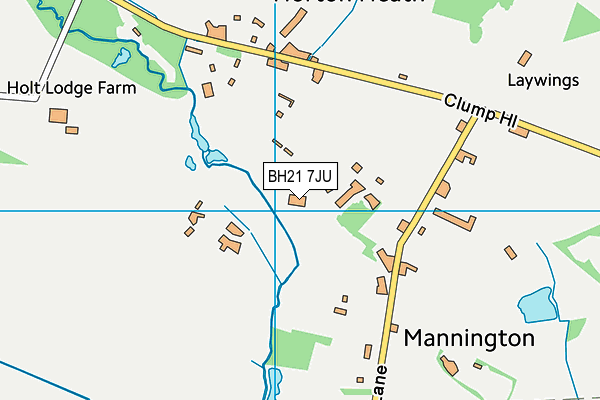 BH21 7JU map - OS VectorMap District (Ordnance Survey)