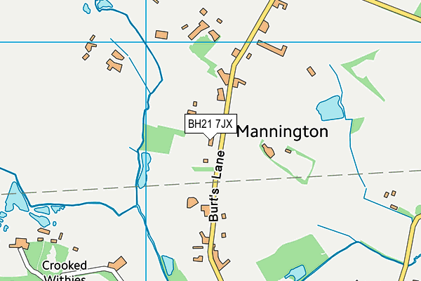 BH21 7JX map - OS VectorMap District (Ordnance Survey)