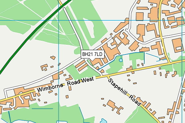 BH21 7LD map - OS VectorMap District (Ordnance Survey)