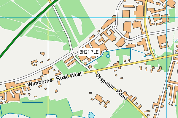 BH21 7LE map - OS VectorMap District (Ordnance Survey)