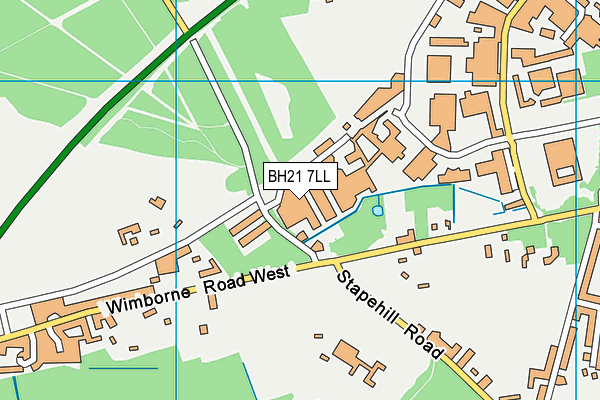 BH21 7LL map - OS VectorMap District (Ordnance Survey)