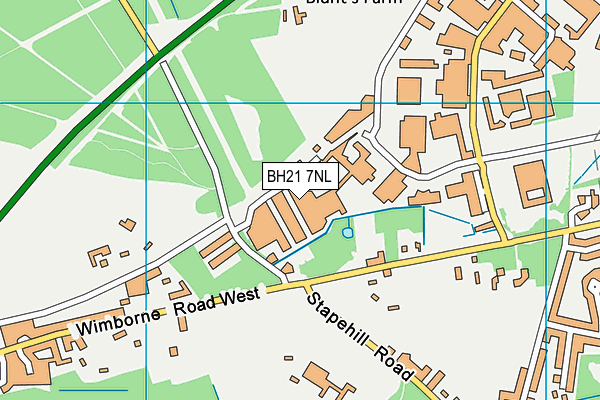 BH21 7NL map - OS VectorMap District (Ordnance Survey)