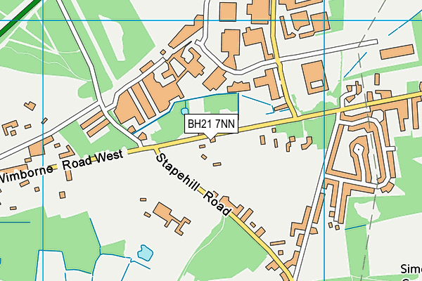 BH21 7NN map - OS VectorMap District (Ordnance Survey)