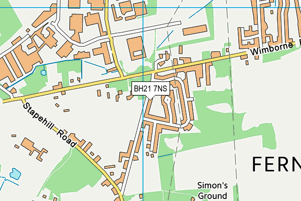 BH21 7NS map - OS VectorMap District (Ordnance Survey)