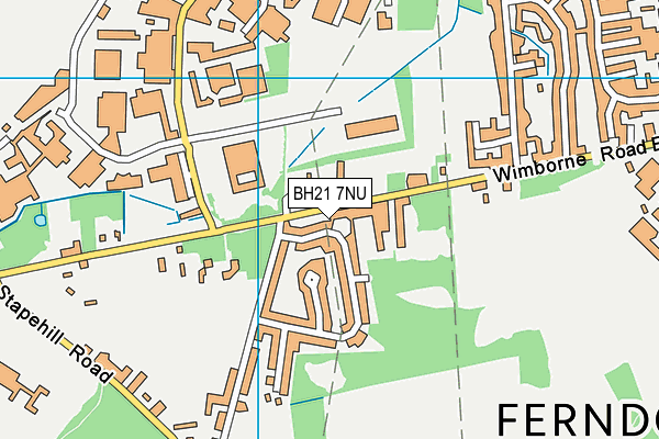 BH21 7NU map - OS VectorMap District (Ordnance Survey)