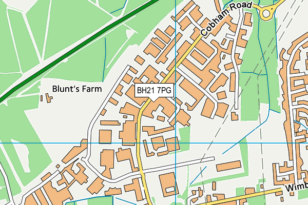 BH21 7PG map - OS VectorMap District (Ordnance Survey)