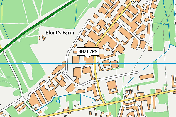 BH21 7PN map - OS VectorMap District (Ordnance Survey)