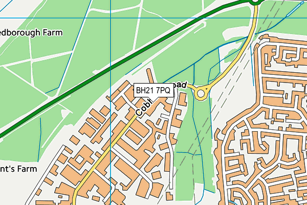 BH21 7PQ map - OS VectorMap District (Ordnance Survey)